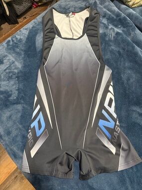 Nasty Pig Black & Gray Rash Guard Singlet with Blue Logos